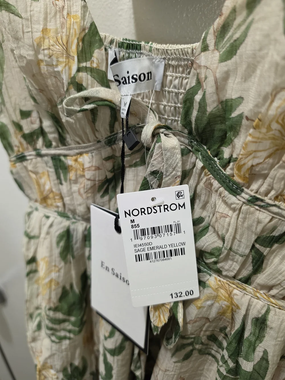 ​En Saison Floral Smocked Midi Dress with Fabric Tassels - NWT - Picture 6 of 14
